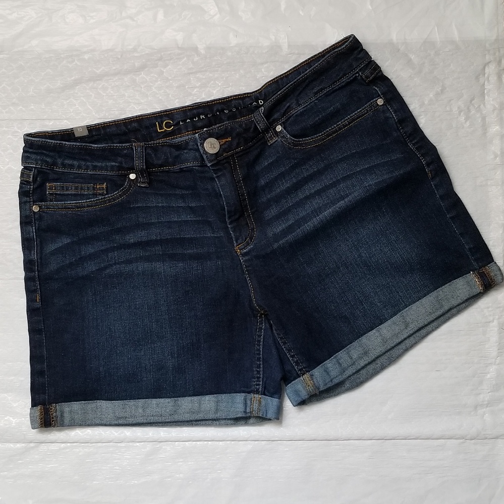 LC Lauren Conrad stretch denim mid rise shorts
